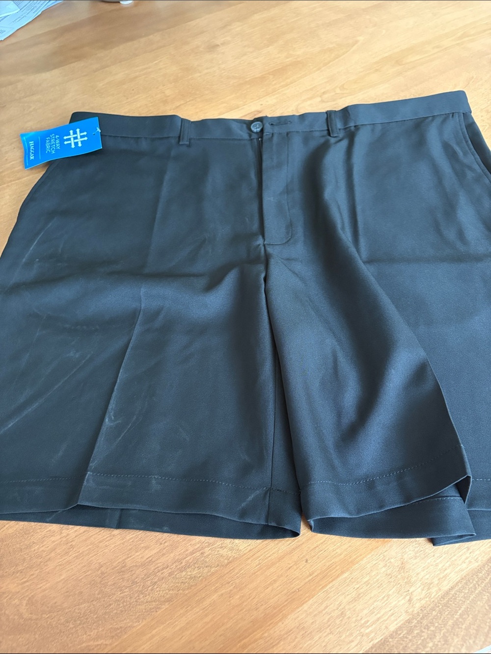 Haggar Black Flat-Front Men's Golf / Vacation Shorts Size 42